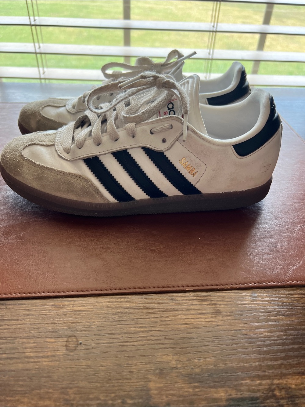adidas Samba White with Black Stripes and Gum Sole